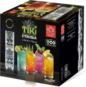 RCR POHÁR NA VODU TIKI ETRURIA 450ML SADA 4 KS