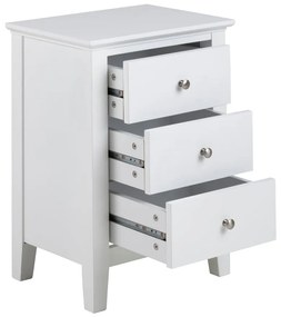 Biely nočný stolík s 3 zásuvkami Actona Linnea