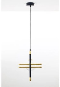 Jupiter 2028 - Luster na lanku FIORI 1xG9/10W/230V čierna/zlatá/číra