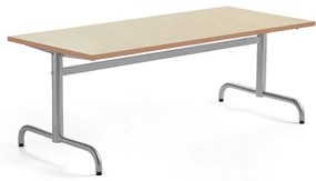Stôl PLURAL, 1600x700x600 mm, linoleum - béžová, strieborná