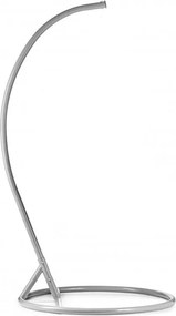 Sivé závesné kreslo KOKON so stojanom, bielo-sivý vankúš