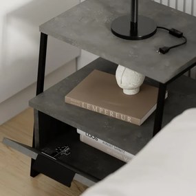 Nočný stolík Houseland Pal retro sivý