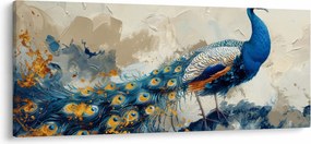 Obraz - Páv, maľba (120x50 cm)