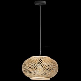 Závesná lampa La Belle Boho III čierna/hnedá