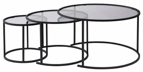Súprava konferenčných stolíkov Aurum Black and Grey 80 cm, 3 ks