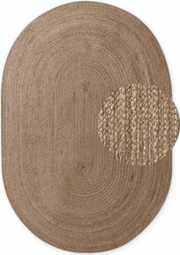 Hanse Home, Kusový koberec Jute Braided 106006 Grey Brown ovál, 160x230 ovál, hnedá, chodba / predsieň