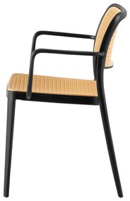 Tempo Kondela Stohovateľná stolička, čierna/béžová, RAVID TYP 2