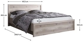 Manželská posteľ 140 JESS (gaštan nairobi) (s roštom). Vlastná spoľahlivá doprava až k Vám domov. 1091591