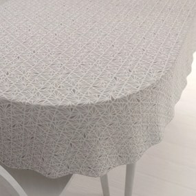 Biante Bavlnený oválny obrus Sandra SA-628 Sivobéžová mozaika na bielom 50x100 cm