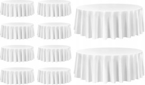 Obrusy 10ks 304,8CM Možno prať v práčke a nekrčivé okrúhle biele