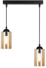 Candellux Čierno-hnedý závesný luster Bistro pre žiarovku 2x E27 32-00538