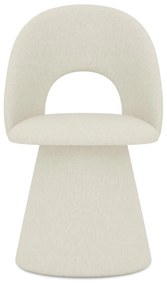 Krémovobiele čalúnené jedálenské kreslo Kalo – Makamii