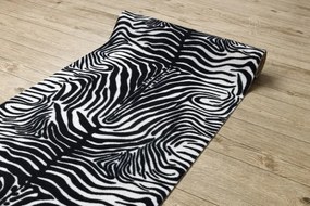 Protišmykový behúň DIGITAL zebra, biely / čierny