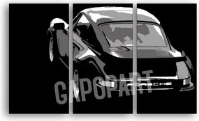 Ručne maľovaný POP Art obraz PORSCHE 911 3 dielny  por4