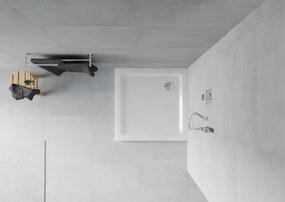 Mexen Flat štvrtcová sprchová vanička slim 70 x 70 cm, biela, sifón chróm - 40107070