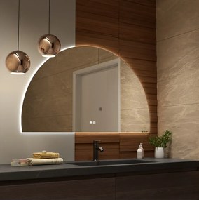 Erga Kori, polkruhové LED zrkadlo 70x120cm, 2760 lm, 3 farby svetla, ERG-V01-KORI-7012-CL