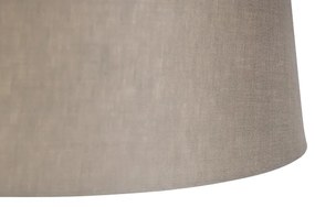 Oceľové závesné svietidlo s tienidlom z ľanového plátna v odtieni taupe 35 cm - Blitz