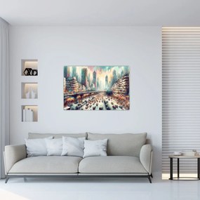 Obraz - Život veľkomesta (90x60 cm)