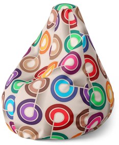 Sablio Sedací vak Pear Farebné špirály - 140 x 100 x 25 cm