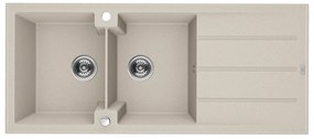 Kuchinox Laveo Canaria, 2-komorový granitový drez 1160x500x207 mm, béžová, LAV-SPC_421T