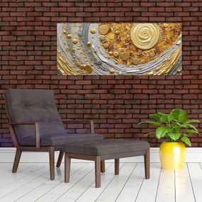 Obraz - Zlaté textúrovanie (120x50 cm)