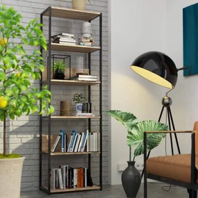 Policový regál 600 čierny / dub sonoma