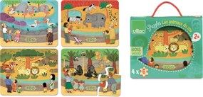 Dřevěné puzzle ZOO vícebarevné