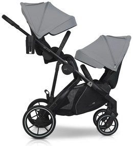 Súrodenecký kočík EasyGo Duoflex Cloudy Gray 2 športové časti