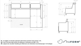 Tmavosivá rozkladacia rohová pohovka (ľavý roh) Sweet Harmony – Miuform