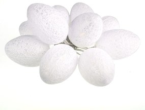 LED svetelná reťaz Eggs, 1,6 m, biela