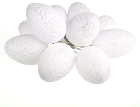 LED svetelná reťaz Eggs, 1,6 m, biela