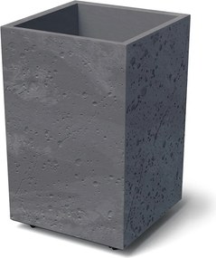 Plastový květináč SIERRAS SQUARE HIGH BETON EFFECT 38,5 cm marengo