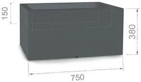 Biely kvetináč LUNGO s osvetlením LED 75 x 38 cm