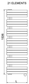 Cordivari Kelly 5010 electric - Radiátor elektrický s digitálnym ECO termostatom 1536x500 mm ľavý, biely 3581726100185