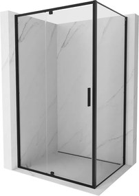 Mexen Exo, sprchovací kút s krídlovými dverami 135 x 75 cm, 6mm číre sklo, čierny profil, 819-135-075-70-00