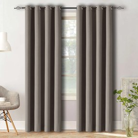 Sivo hnedý záves OXFORD 140x250 cm Zavesenie: Kovové krúžky