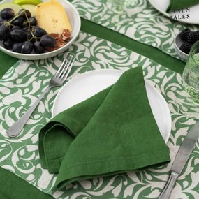 Ľanové prestieranie 35x45 cm Evergreen Damask – Linen Tales