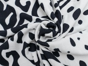 Osuška LEOPARD, čiernobiela 146 x 150 cm, 100% polyester