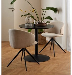 Béžové čalúnené jedálenské kreslo s podrúčkami Ella – Actona