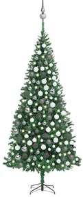 Umelý vianočný stromček s LED a súpravou gulí zelený 300 cm 3077884