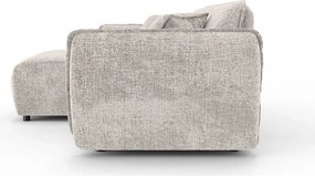 Béžová ženilková rohová pohovka (ľavý roh/s leňoškou) Nelia – Ropez