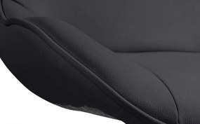 Barová stolička Vonore - koženka, chróm rám - Čierna