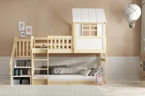 Interbeds Poschodová posteľ Antresola Domček so schodíkmi 200cm x 90cm