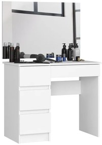 Toaletný stolík so zrkadlom T-6/SL 900x600 ľavý, biely