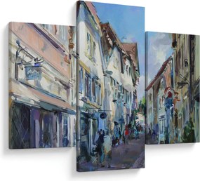 Obraz - Ulička starého mesta, akrylová maľba (90x60 cm)