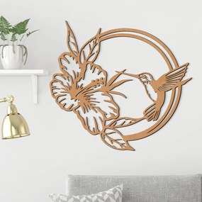 DUBLEZ | Dekorácia na stenu - Kolibrík a kvet