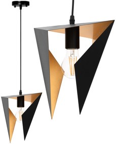 Toolight - Trojuholníková stropná lampa 1xE27 APP253-1CP, čierna, OSW-08008