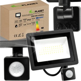 LED reflektor 50W 4500lm s pohybovým senzorem - IP65