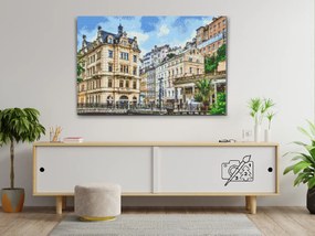 Gario Diamantové maľovanie Karlovy Vary Rozmery: 60 x 40 cm, Rámovanie: Iba zrolované plátno, Diamanty: Okrúhle