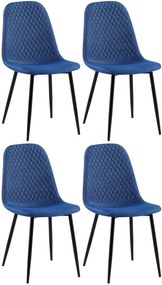 Design-Shop 4x Stolička Giverny látka - modrá